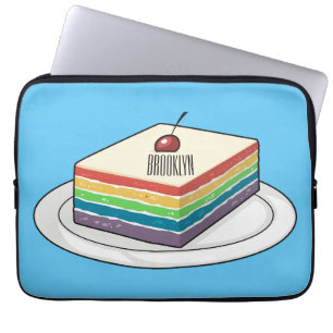 Funda Para Portátil Ilustracion personalizado de pastel de arcoiris