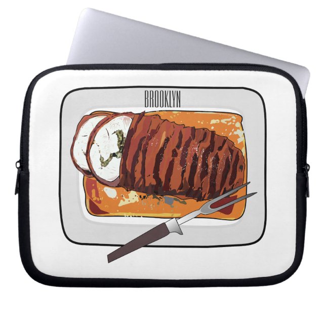 Funda Para Portátil Ilustracion personalizado de pavo asado (Frente)