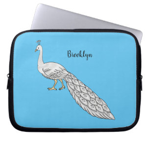 Funda Para Portátil Ilustracion personalizado de pavo real blanco