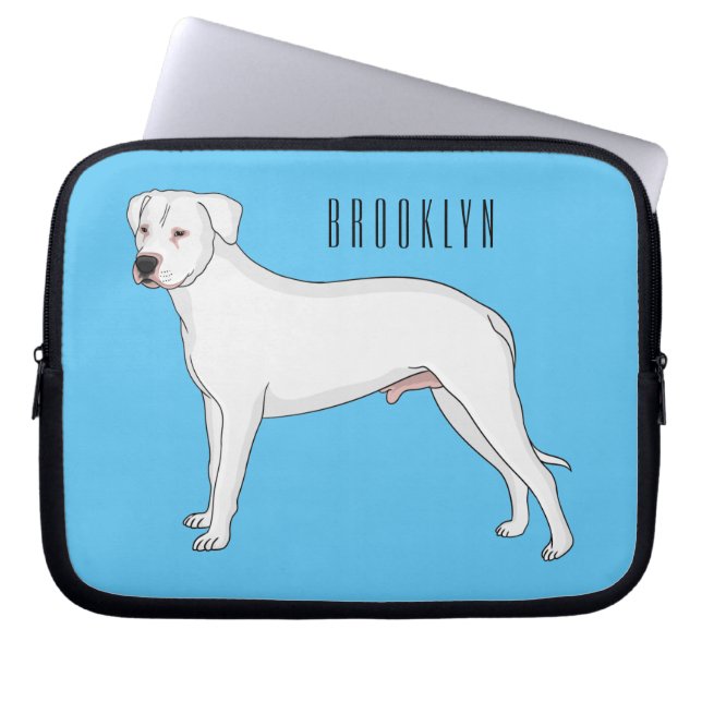 Funda Para Portátil Ilustracion personalizado de perro argentino Dogo (Frente)
