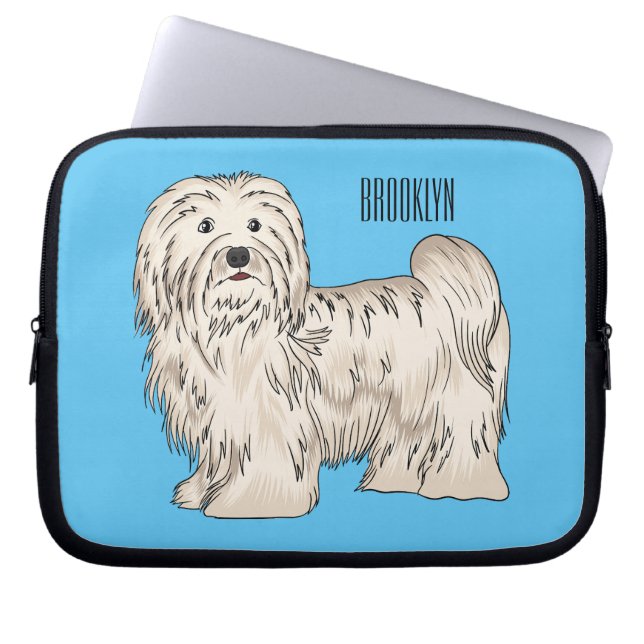 Funda Para Portátil Ilustracion personalizado de perro de La Habana (Frente)