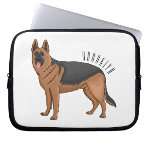 Funda Para Portátil Ilustracion personalizado de perro pastor alemán