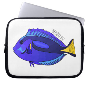 Funda Para Portátil Ilustracion personalizado de pescado tang azul