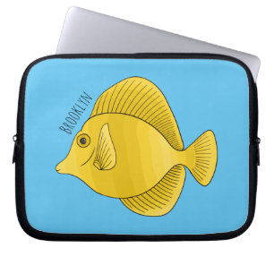Funda Para Portátil Ilustracion personalizado de pescado tango amarill