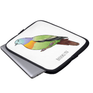 Funda Para Portátil Ilustracion personalizado de pichón verde de cuell