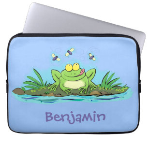Funda Para Portátil Ilustracion personalizado de rana verde dulce