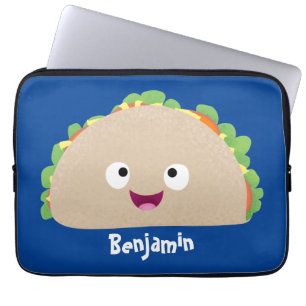 Funda Para Portátil Ilustracion personalizado de taco alegre sonriente