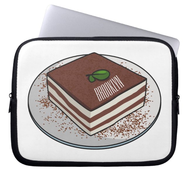 Funda Para Portátil Ilustracion personalizado de tarta de Tiramisu (Frente)