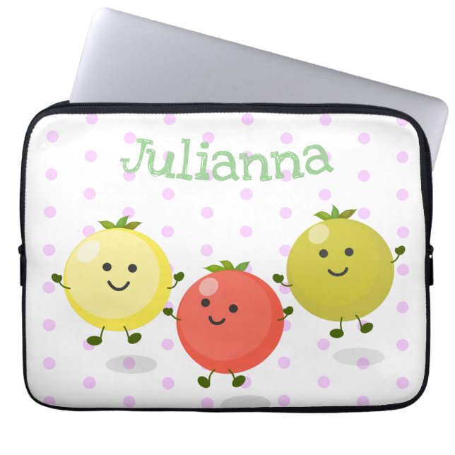 Funda Para Portátil Ilustracion personalizado de tomates de cerezo (Frente)