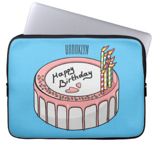 Funda Para Portátil Ilustracion personalizado de torta de cumpleaños