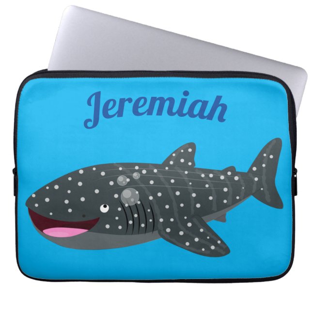 Funda Para Portátil Ilustracion personalizado feliz de tiburón ballena (Frente)