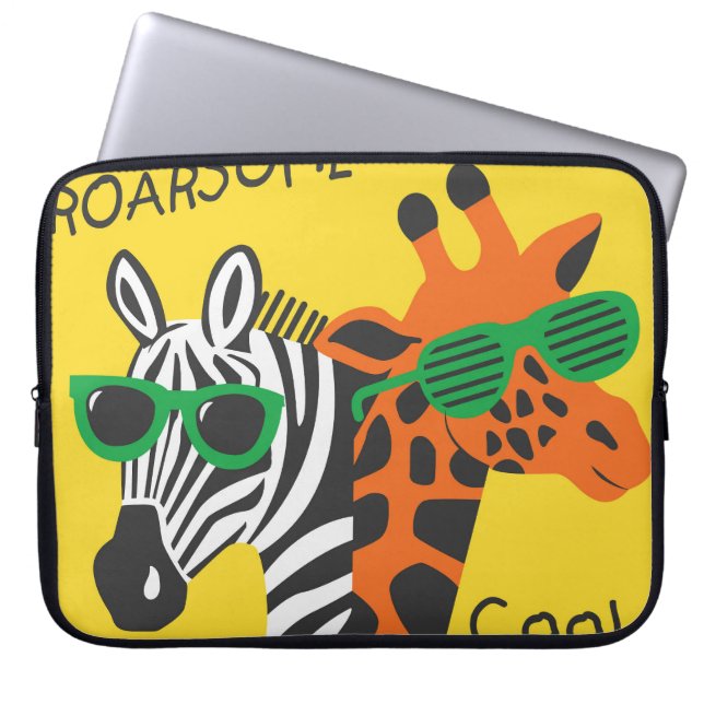 Funda Para Portátil Ilustracion Personalizado Guay Zebra Giraffe (Frente)