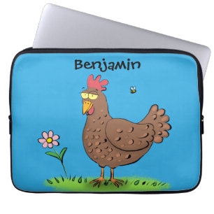 Funda Para Portátil Ilustracion personalizado rústico de pollo diverti