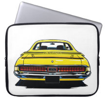 Ilustración Pop Art trasera de Muscle Car Amarillo