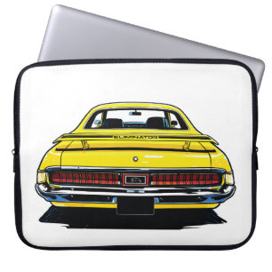 Funda Para Portátil Ilustración Pop Art trasera de Muscle Car Amarillo