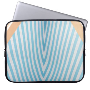 Funda Para Portátil Ilustracion rayado blanco y azul