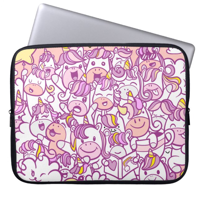 Funda Para Portátil Ilustracion, unicornio y colección de ponis con (Frente)