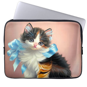 Funda Para Portátil Ilustracion Vintage Calico Kitten