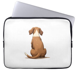 Funda Para Portátil Ilustración Vintage de Perro Vista Posterior Tan y
