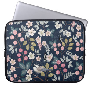 Funda Para Portátil ilustracion vintage de un patrón floral sin fisura