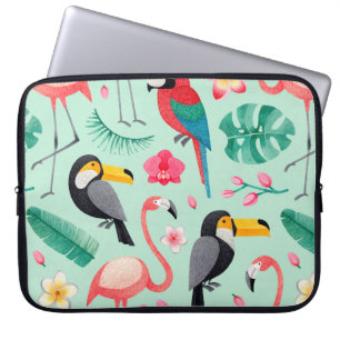 Funda Para Portátil Ilustraciones acuáticos, flores tropicales