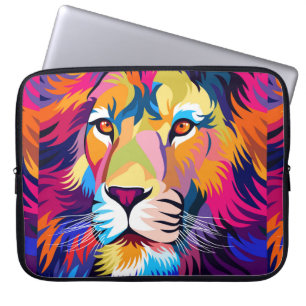 Funda Para Portátil ilustraciones coloridos, un león, diseño simple - 