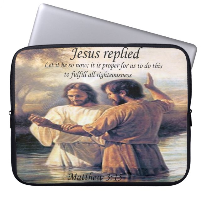 Funda Para Portátil Imagen de Jesucristo Bautismo uno (Frente)