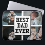 Funda Para Portátil Imagen de la foto del Personalizado Black White Be<br><div class="desc">¡Este es el mejor blanco negro papá jamás Personalizado foto foto de la manga de la laptop!</div>