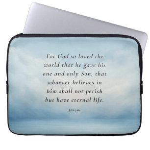 Funda Para Portátil Imagen del versículo bíblico Juan 3:16