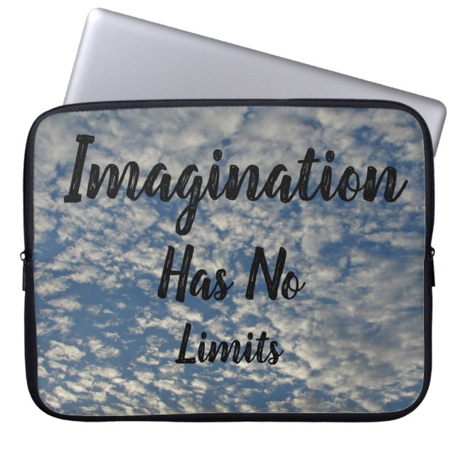 Funda Para Portátil Imagination Has No Limits Blue Sky Puffy Clouds (Frente)