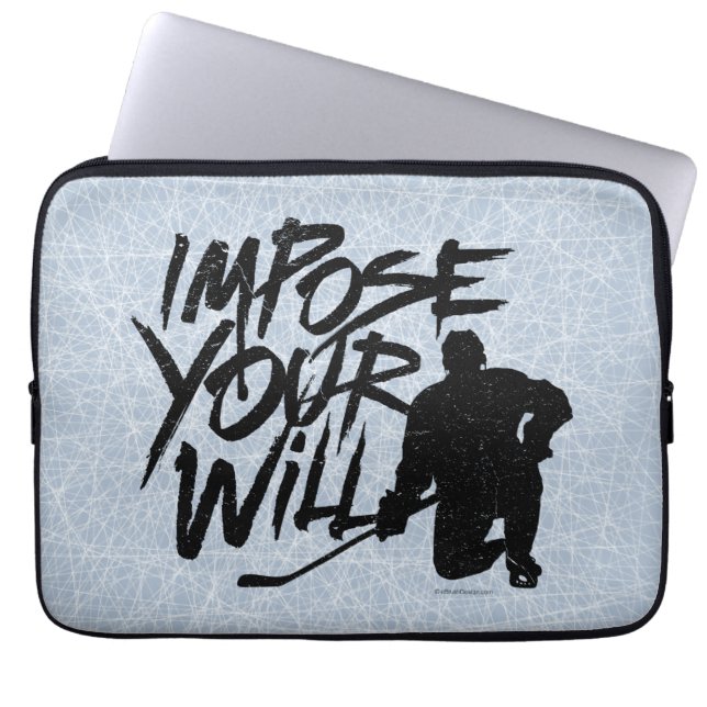 Funda Para Portátil Imponer su voluntad (hockey) (Frente)