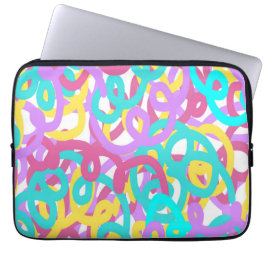 Funda Para Portátil Impresión abstracta de las espirales de Pastel