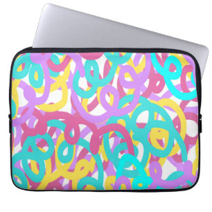 Funda Para Portátil Impresión abstracta de las espirales de Pastel