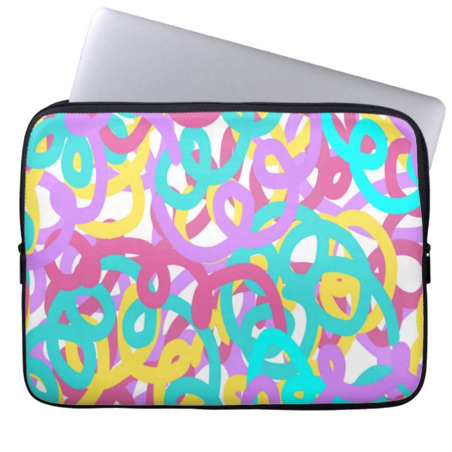 Funda Para Portátil Impresión abstracta de las espirales de Pastel (Frente)