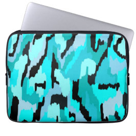 Funda Para Portátil Impresión abstracta verde azulada y negra