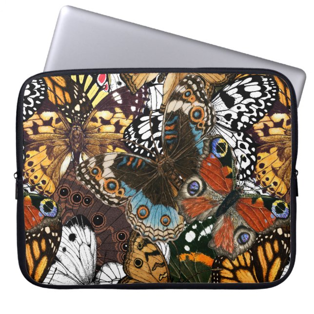 Funda Para Portátil Impresión animal. Las alas de mariposa. (Frente)