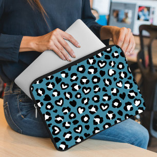 Funda Para Portátil Impresión animal, leopardo azul, puntos de chita,