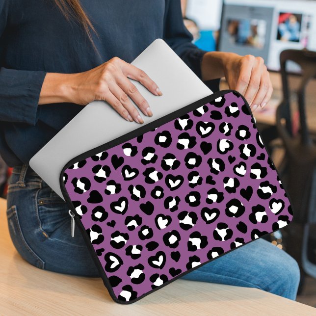 Funda Para Portátil Impresión animal, leopardo morado, puntos de chita (Subido por el creador)