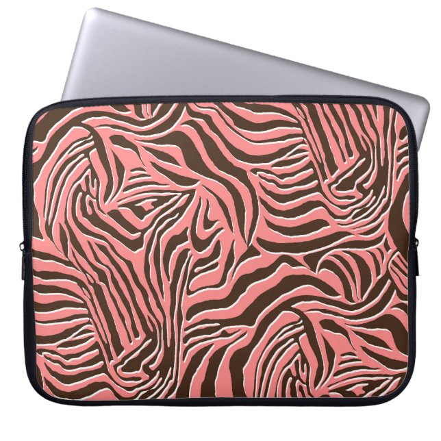 Funda Para Portátil Impresión animal, patrón de cebra impecable. (Frente)