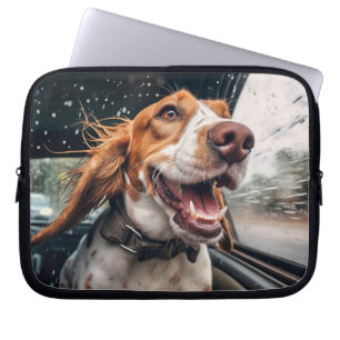 Funda Para Portátil Impresión artística de perro emocionado en un pase