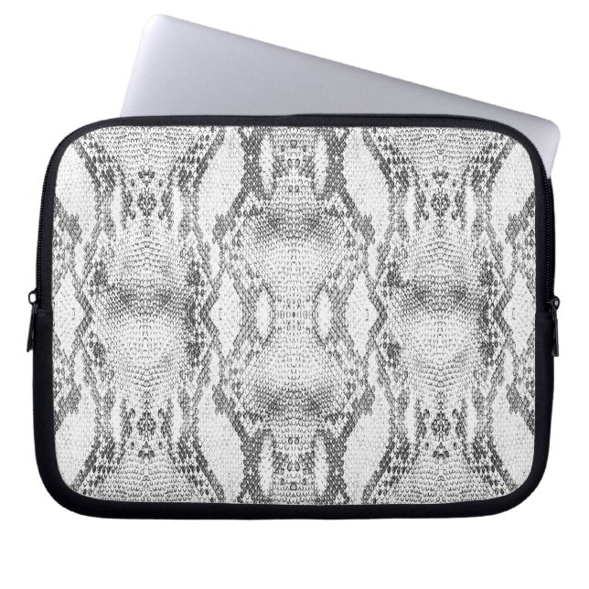 Funda Para Portátil Impresión cutánea de serpientes blancas (Frente)