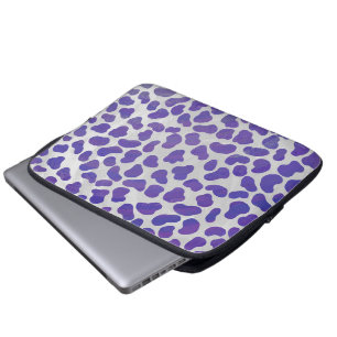 Funda Para Portátil Impresión dálmata en blanco y púrpura