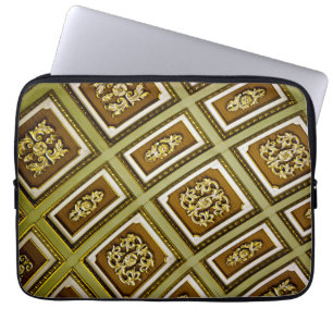 Funda Para Portátil Impresión de arquitectura verde y marrón