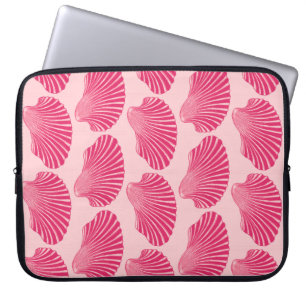 Funda Para Portátil Impresión de bloques de conchas de vieira, fucsia 
