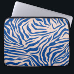 Funda Para Portátil Impresión de cebra azul franjas de cebra de impres<br><div class="desc">Impresión de cebra - franjas de cebra azules y beige - huella animal salvaje.</div>
