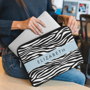 Funda Para Portátil Impresión de cebra, franjas, negro y blanco, su no