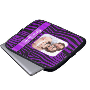 Funda Para Portátil Impresión de cebra morada
