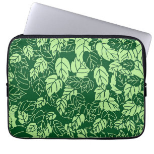 Funda Para Portátil Impresión de hoja japonesa, verde esmeralda y lima