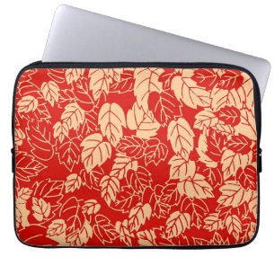 Funda Para Portátil Impresión de hojas japonesas, Naranja mandarín