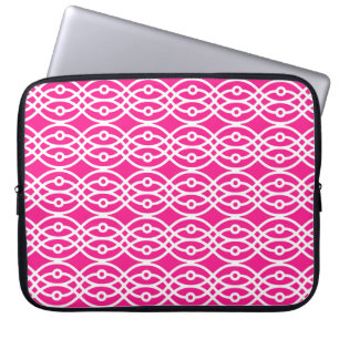 Funda Para Portátil Impresión de kimono, rosa fucsia y blanco